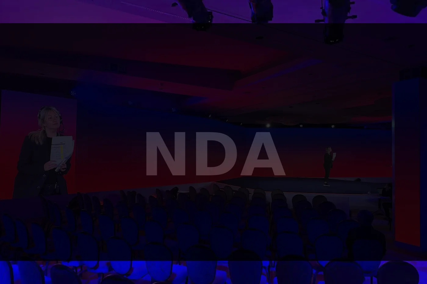 Stage with professional lighting rig